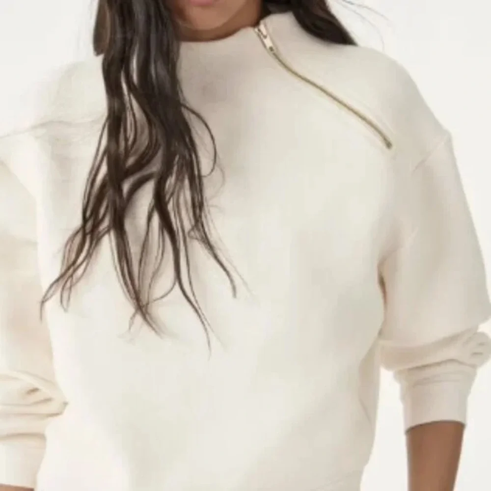 ba&sh Cream Zip-Shoulder Ricardo, Off-White Sweater Size 2 - Picture 2 of 3